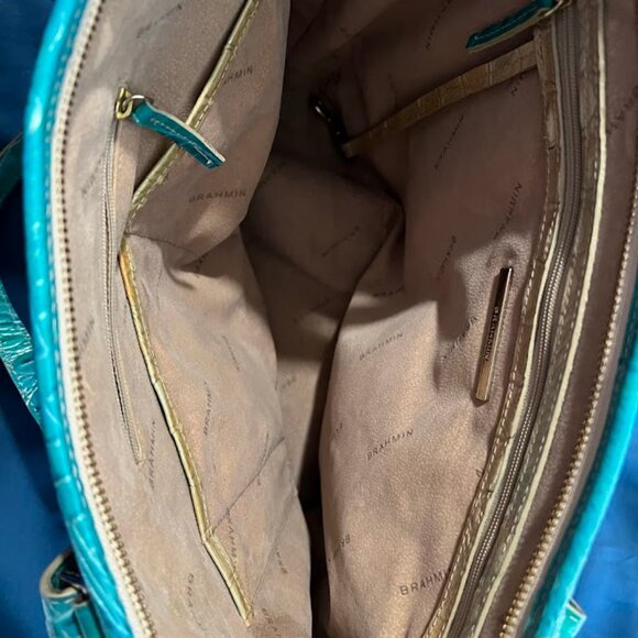 Brahmin Bag Light Blue & Tan with Dust Bag - Picture 3 of 4